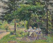 Camille Pissarro Enfants attabl dans le jardin Eragny painting